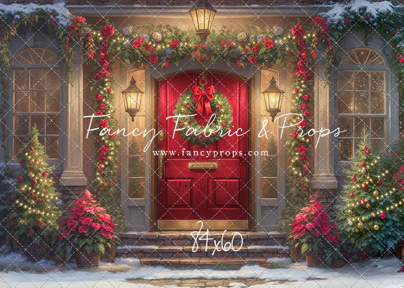 Merry Holiday Entry - Red Door - With Sweep Option