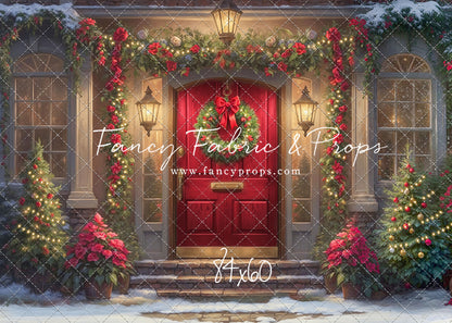 Merry Holiday Entry - Red Door - With Sweep Option