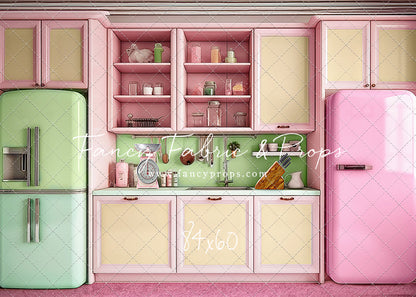 Midge's Kitchenette - Pink Floor Option - With Green Fridge Sweep Option