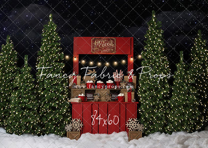 Nighttime Cocoa Stand With Lights 2pc Mini Room