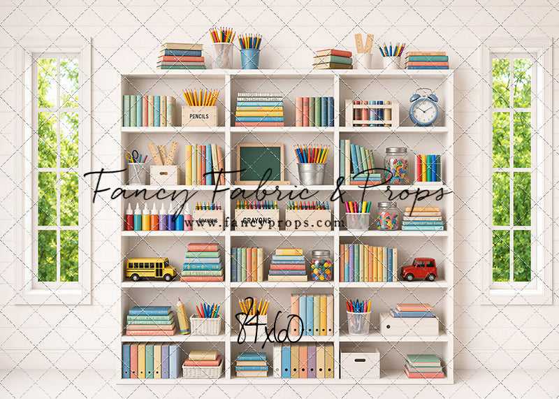 Pastel Classroom Bookshelf - With Sweep Option