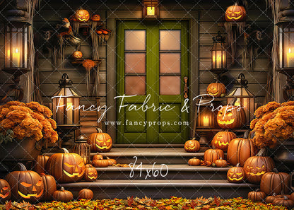 Pumpkin Porch - Green Door - With Sweep Option