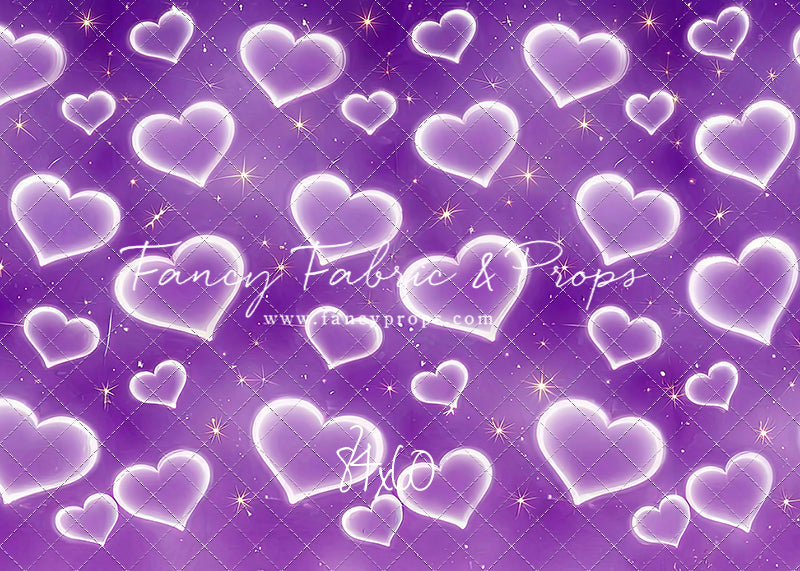 Purple Puffy Hearts - With Sweep Option