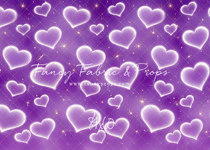 Purple Puffy Hearts - With Sweep Option