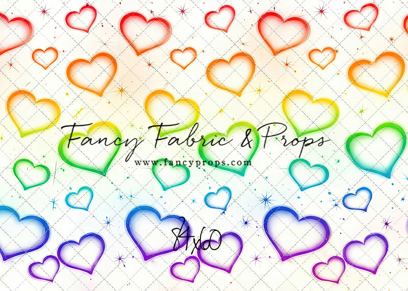 Rainbow Puffy Hearts - With Sweep Option