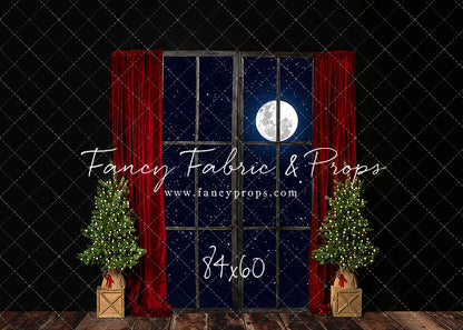 Red Elegant Fireplace Window