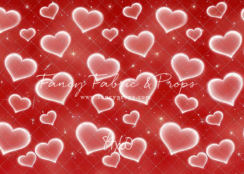 Red Puffy Hearts - With Sweep Option