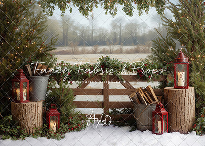 Rustic Christmas Fence - with Sweep Option