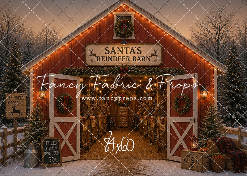 Santa's Nighttime Reindeer Barn - with Sweep Option
