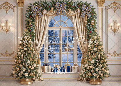 Sapphire & Gold Holiday Window - with Sweep Option
