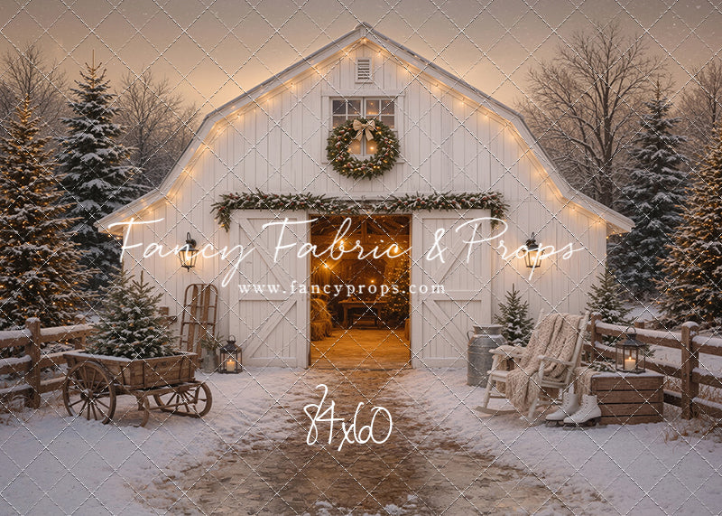 Snowfall At Cedar Ridge Barn - with Sweep Option