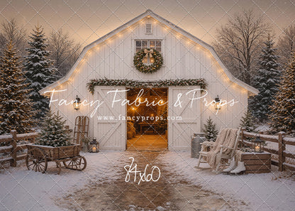 Snowfall At Cedar Ridge Barn - with Sweep Option