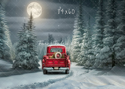 Snowy Moonlit Drive - No Lights - with Sweep Option