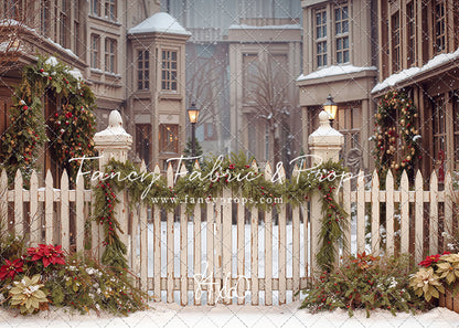Snowy Village Gate - with Sweep Option