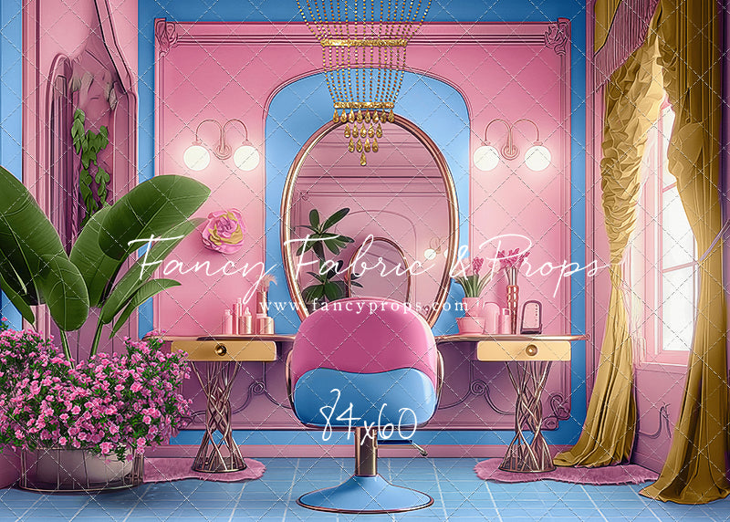 Stacie's Salon - Blue - With Sweep Option