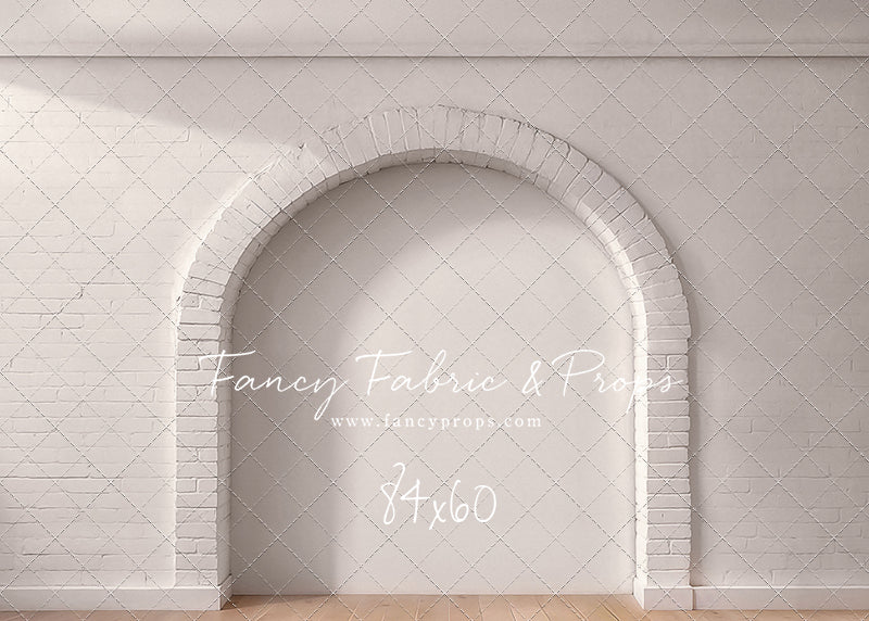 White Brick Alcove - Wood Floor - With Sweep Option