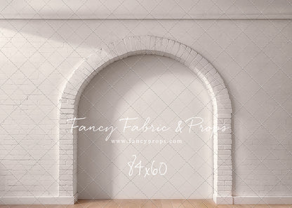 White Brick Alcove - Wood Floor - With Sweep Option