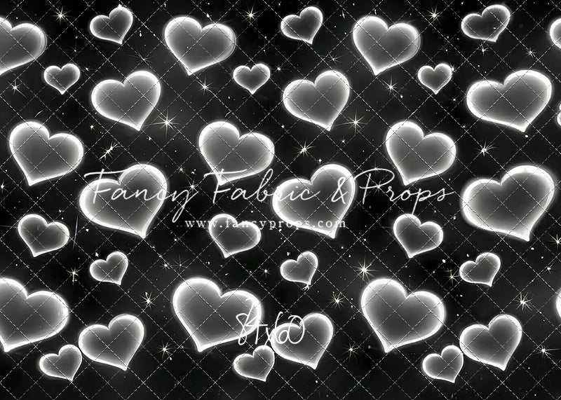White Puffy Hearts - With Sweep Option