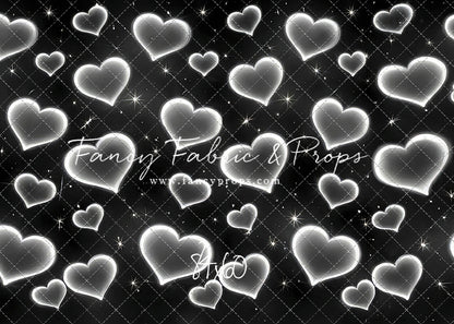 White Puffy Hearts - With Sweep Option