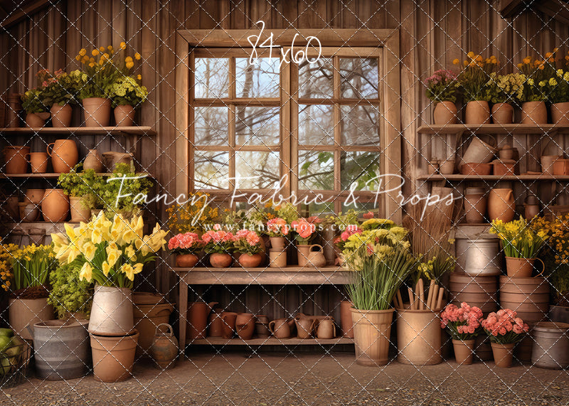 Rustic Greenhouse Garden View - With Sweep Option