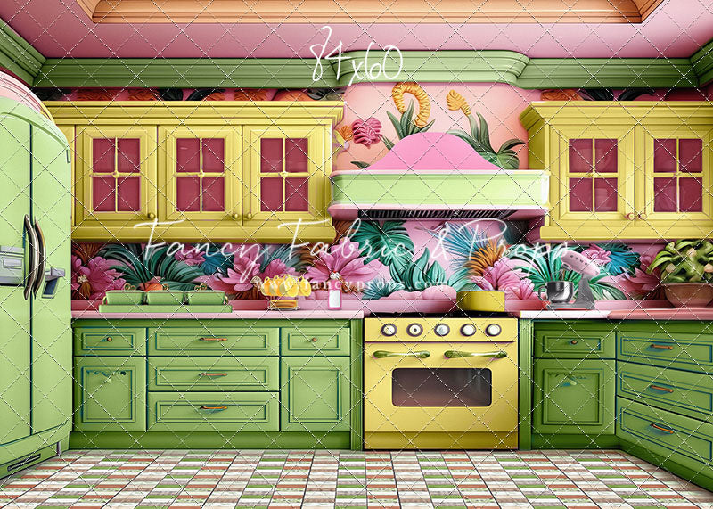 Tropical Kitchen - Lime & Yellow - With Sweep Option