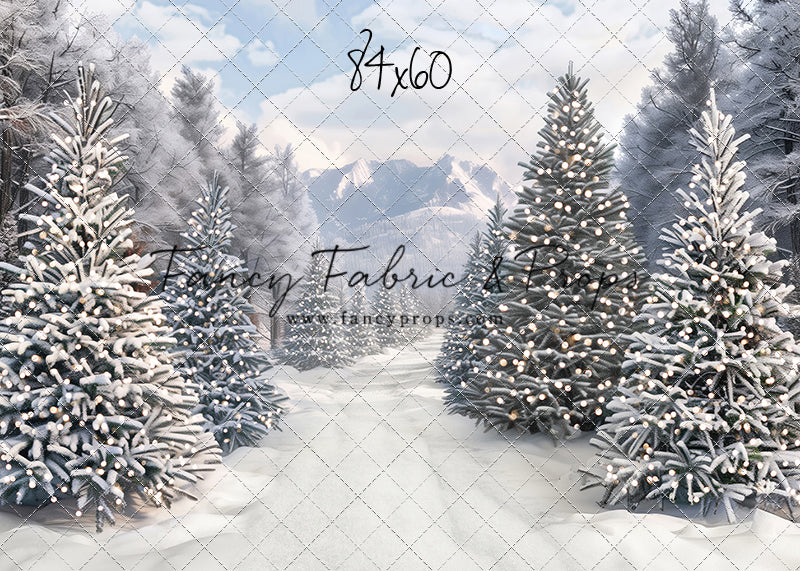 Snowy Mountain Tree Farm Path - with Sweep Option