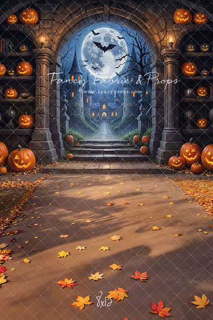 Gothic Halloween Gateway -Leaves Floor - With Sweep Option