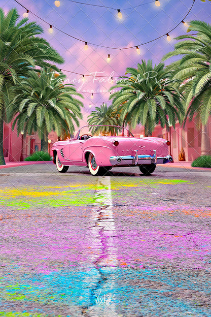 Malibu Shopping Center - Pink Car - With Sweep Option