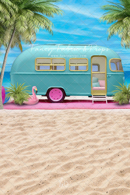 Road Trip Chic - Blue Camper - With Sweep Option