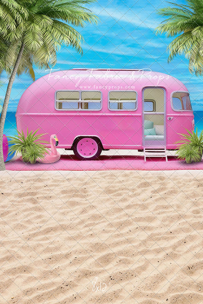 Road Trip Chic - Pink Camper - With Sweep Option