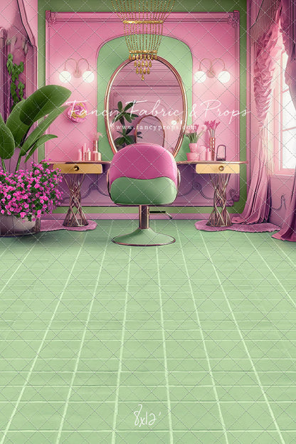 Stacie's Salon - Green - With Sweep Option