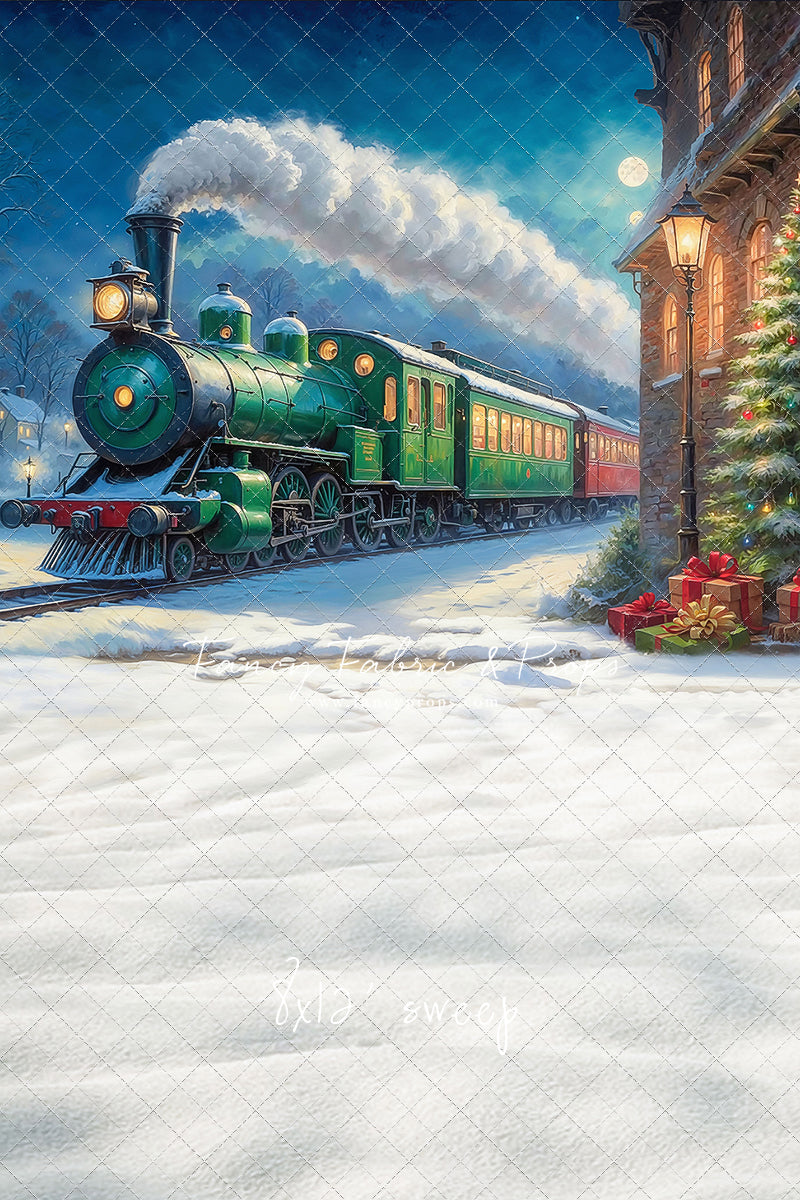 Festive Locomotive - Train on Left Option - With Sweep Option