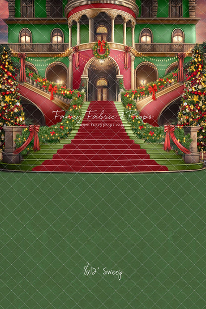 Merry Mansion- Green Rug - with Sweep Option