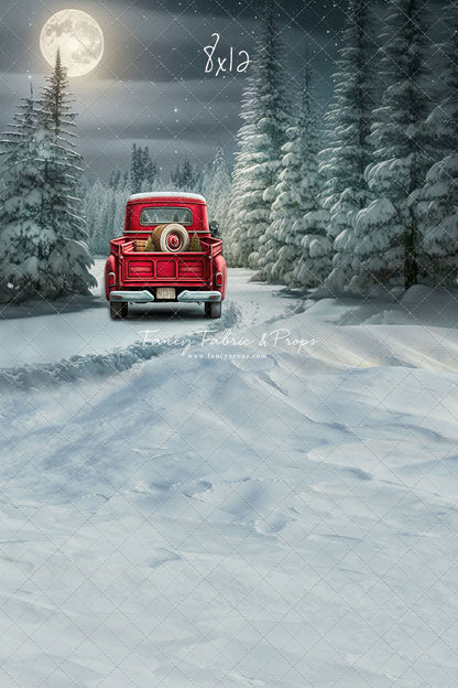 Snowy Moonlit Drive - No Lights - with Sweep Option