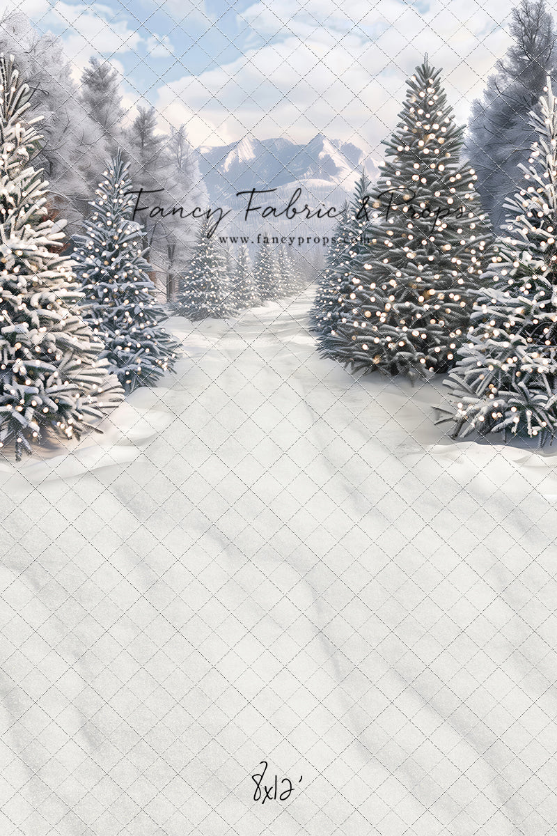 Snowy Mountain Tree Farm Path - with Sweep Option