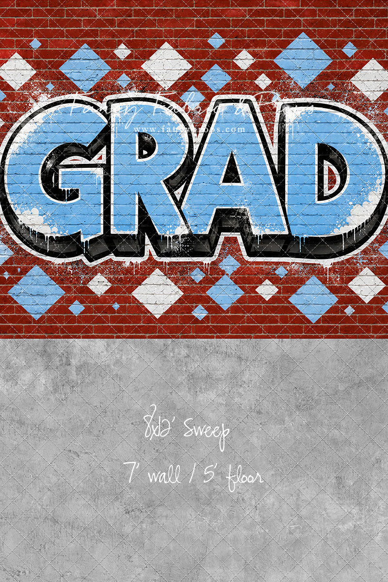 Baby Blue & White Grad - With Sweep Option