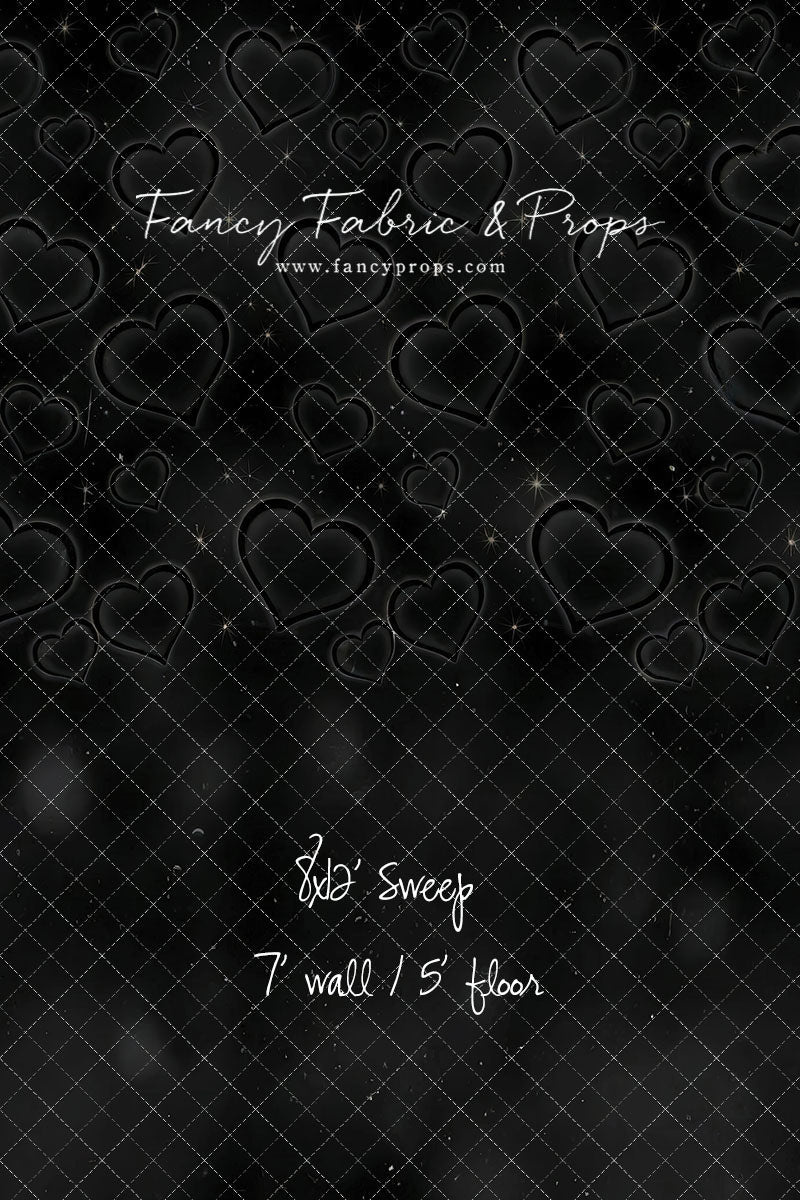 Black Puffy Hearts - With Sweep Option