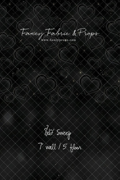 Black Puffy Hearts - With Sweep Option