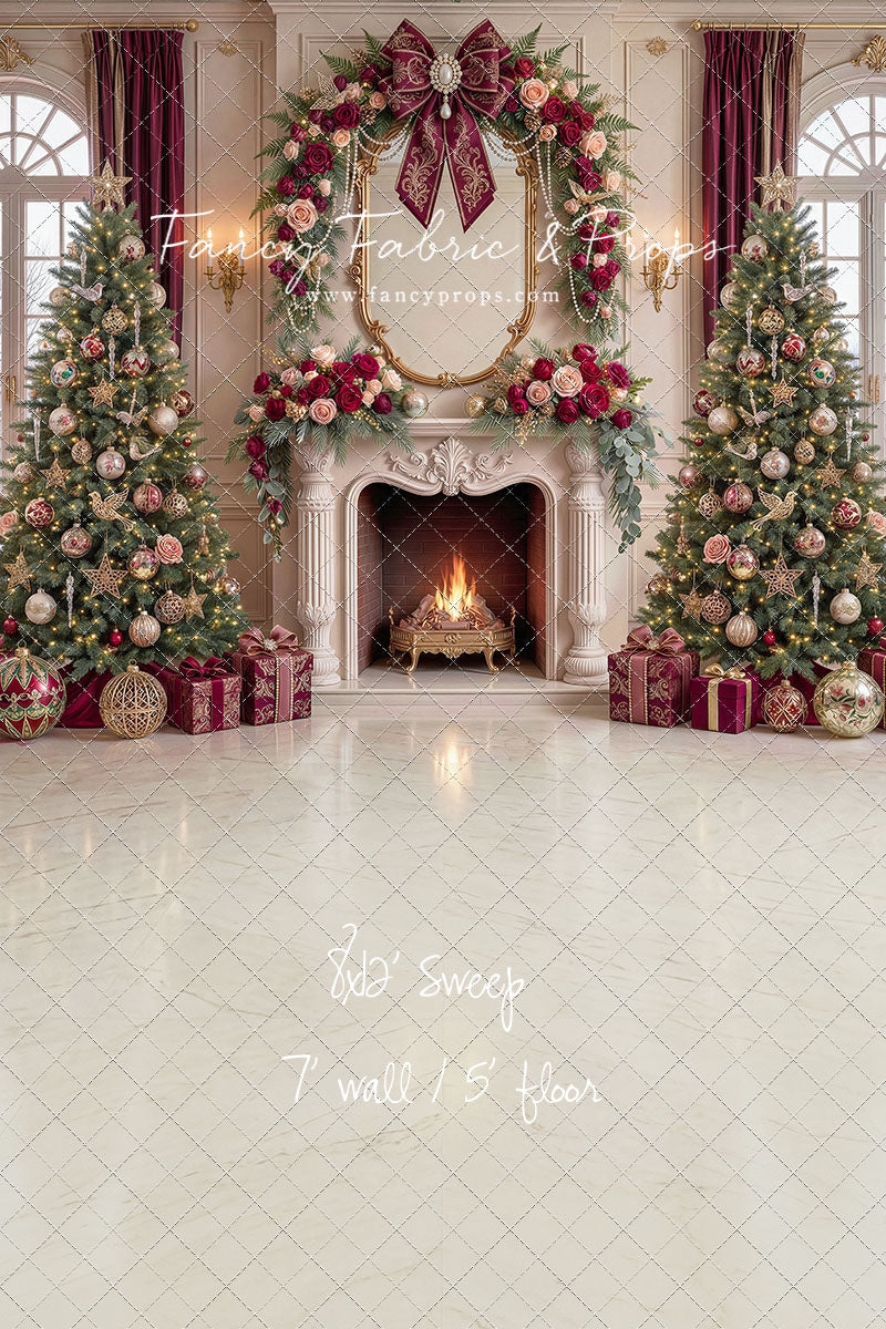 Christmas Rose Parlor - with Sweep Option