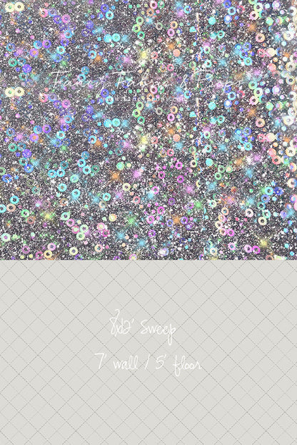 Cosmic Celebration - With Solid Beige Gray Floor Sweep Option