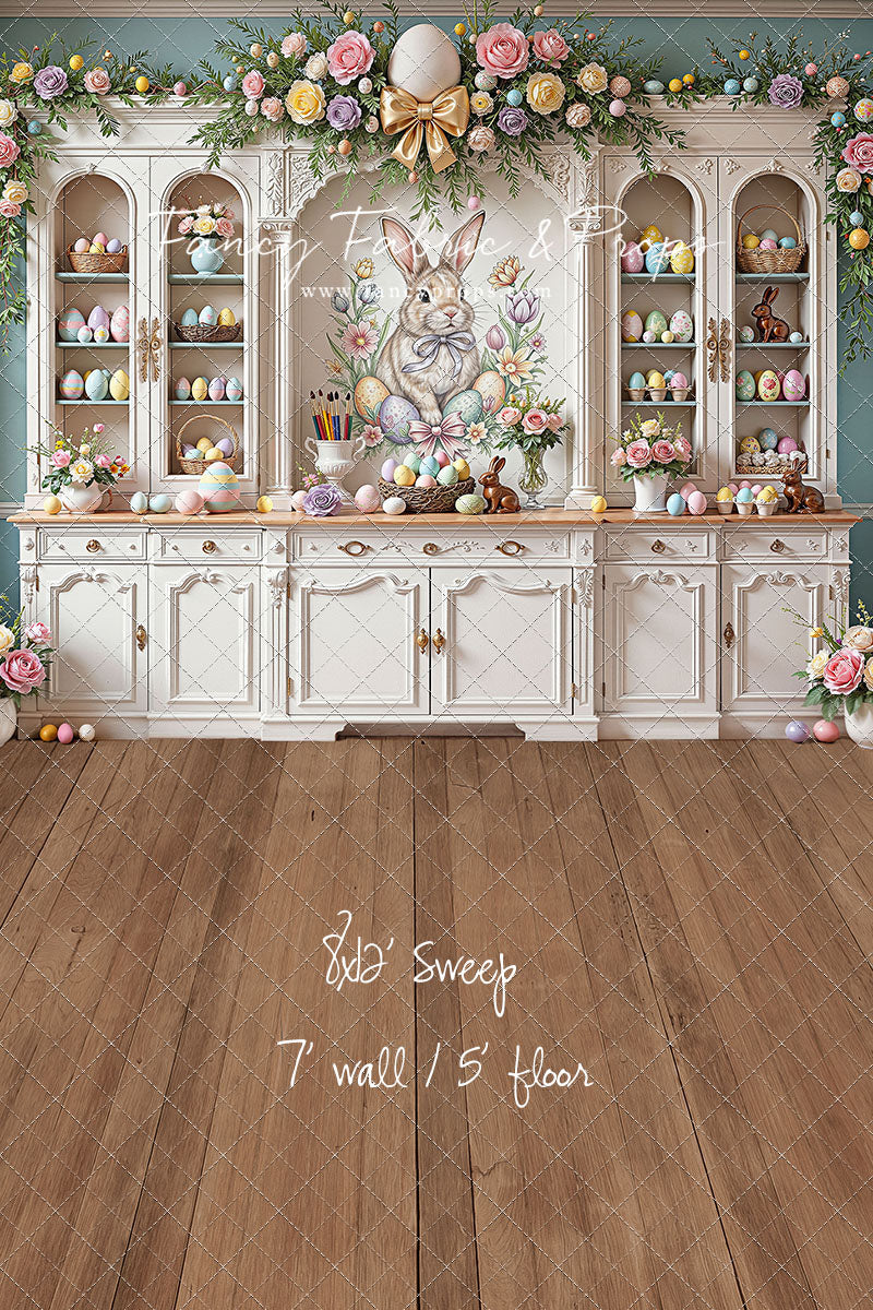Easter Cupboard - Wood Floor - With Sweep Option