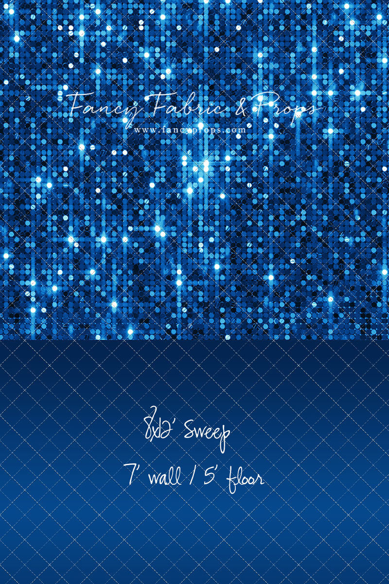 Electric Blue Glitz - With Solid Floor Sweep Option