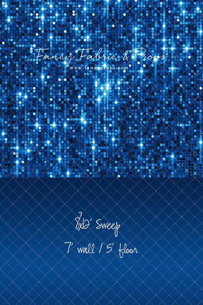 Electric Blue Glitz - With Solid Floor Sweep Option