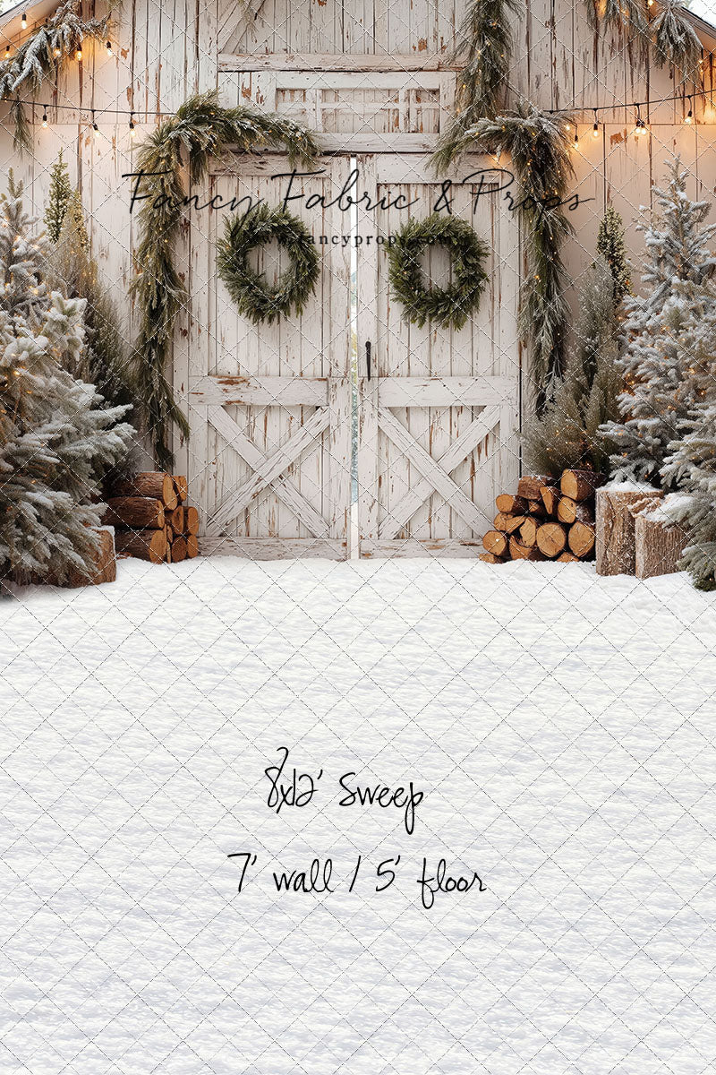 Frosted Evergreen Barn - with Sweep Option