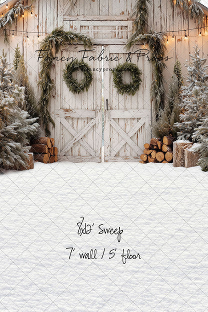 Frosted Evergreen Barn - with Sweep Option