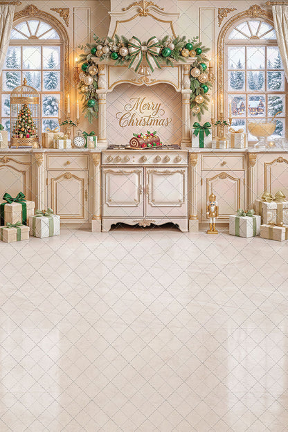 Gilded Christmas Kitchen - With Sweep Option
