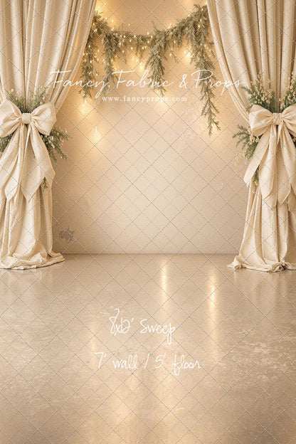 Ivory Christmas Curtain Call - With Sweep Option