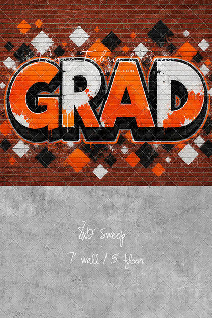 Orange & Black Grad - With Sweep Option
