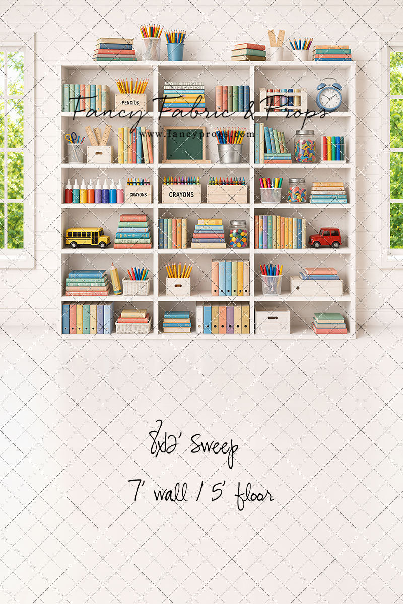 Pastel Classroom Bookshelf - With Sweep Option