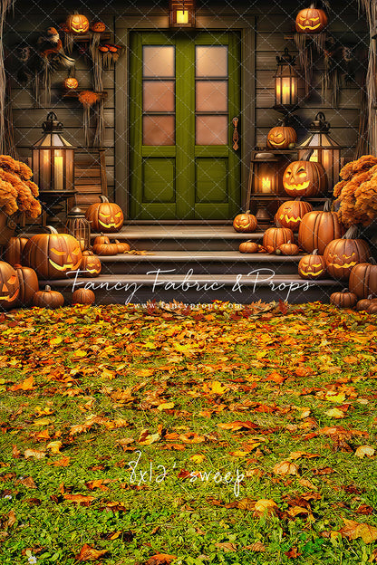 Pumpkin Porch - Green Door - With Sweep Option